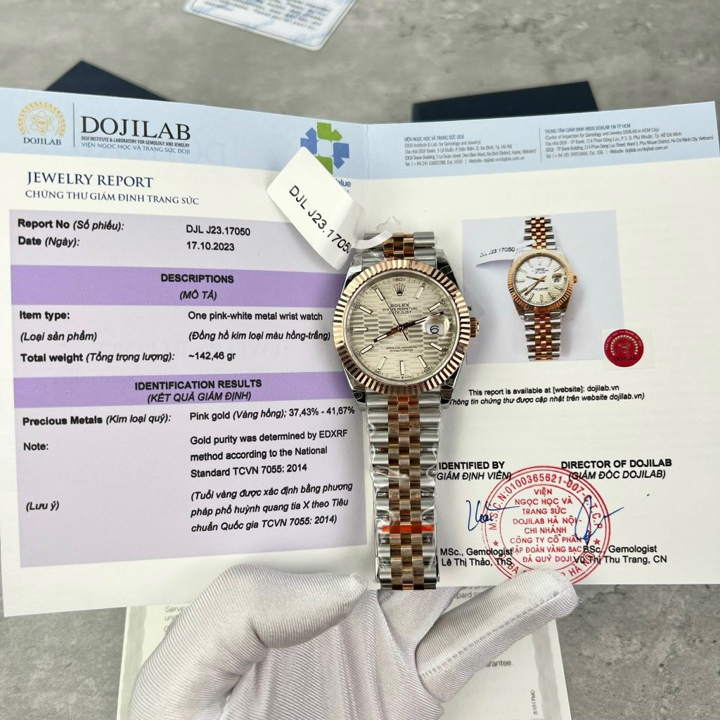 Rolex Replica Watch DateJust Gold Wrapped Fluted Dial GM 41mm (2)