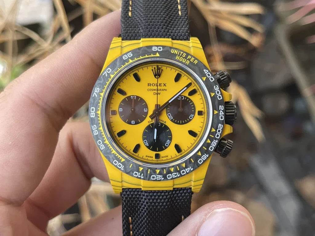 Rolex Replica Watches Daytona Yellow Carbon DIW Factory 40mm (11)