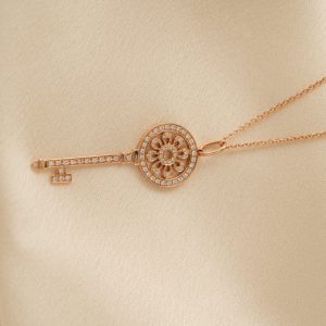 Tiffany & Co Necklace Victoria Key Pendant Diamonds Rose Gold 18k Custom (2)