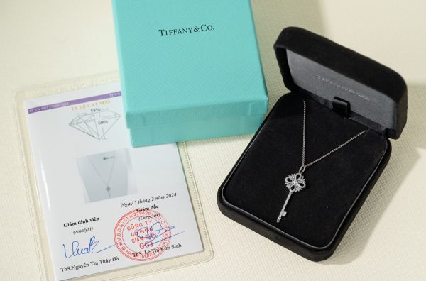 Tiffany & Co Necklace Victoria Key Pendant Diamonds White Gold 18k Custom (2)