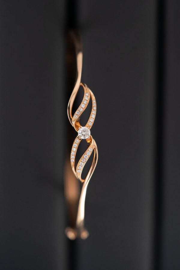 Women’s Bangles Custom Natural Diamond Rose Gold 18k (2)