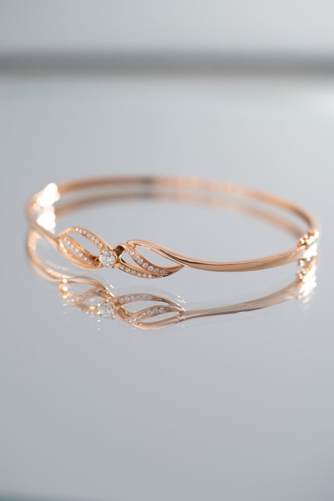 Women’s Bangles Custom Natural Diamond Rose Gold 18k (2)