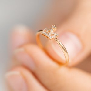 Women’s Rings Pattern Crown Custom Natural Diamond Rose Gold 18k (2)