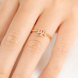 Women’s Rings Pattern Crown Custom Natural Diamond Rose Gold 18k (2)