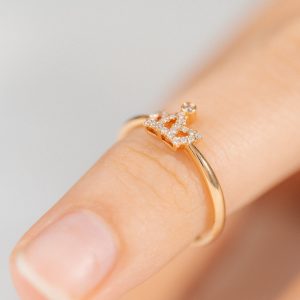 Women’s Rings Pattern Crown Custom Natural Diamond Rose Gold 18k (2)