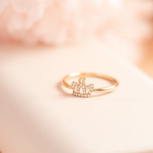 Women’s Rings Pattern Crown Custom Natural Diamond Rose Gold 18k (2)