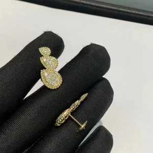 Boucheron Serpent Bohème Earrings Custom Diamond 18K Gold (2)