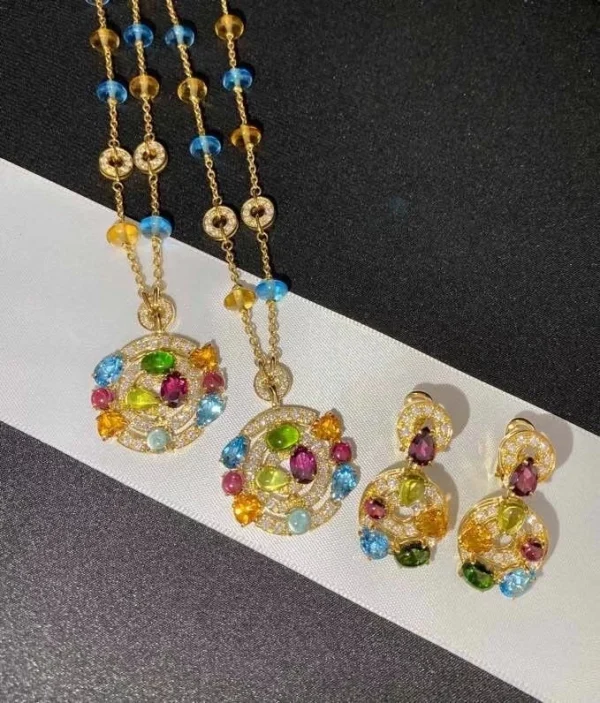 Bvlgari Astrale Pendant Necklace Custom Diamond 18K Gold (2)