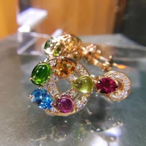 Bvlgari Cerchi Women Earrings Custom Diamonds Gold 18K (3)