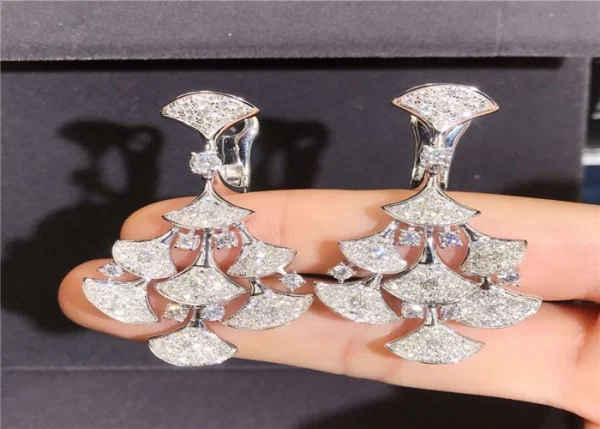 Bvlgari Divas Dream Womens Custom White Gold 18K Diamond Earrings (2)