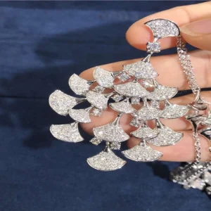 Bvlgari Divas Dream Womens Necklace Custom Diamond 18K White Gold (2)