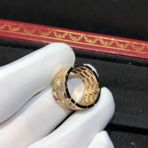 Bvlgari Serpenti Rings Custom Ruby Diamond 18K Rose Gold (2)