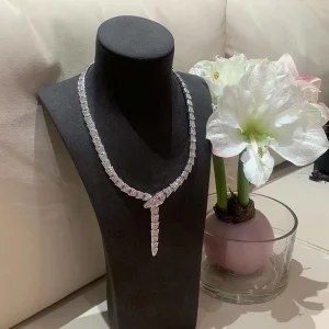 Bvlgari Serpenti Viper Women Necklace Custom Diamond White Gold 18K (2)