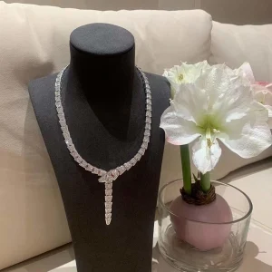 Bvlgari Serpenti Viper Women Necklace Custom Diamond White Gold 18K (2)