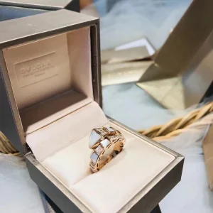 Bvlgari Serpenti Viper Women Rings Custom Diamond Rose Gold 18K (2)