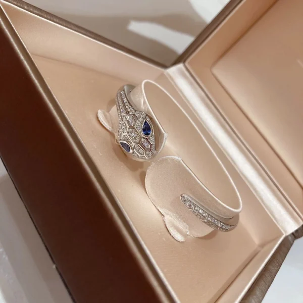 Bvlgari Serpenti Womens Bracelet Custom Diamond White Gold 18K (2)