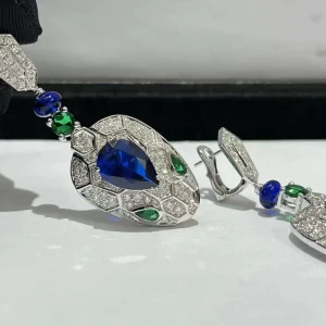 Bvlgari Serpenti Womens Earrings Custom 18K White Gold Diamond (2)