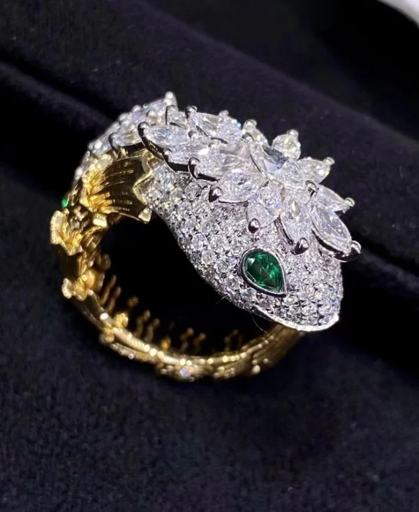 Bvlgari Serpenti Womens Rings Diamond 18K Gold Custom (2)