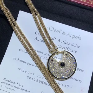 Cartier Amulette Womens Necklaces Custom Diamond 18K Gold (2)