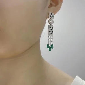 Cartier De Panthère Earrings Custom White Gold Diamond (2)