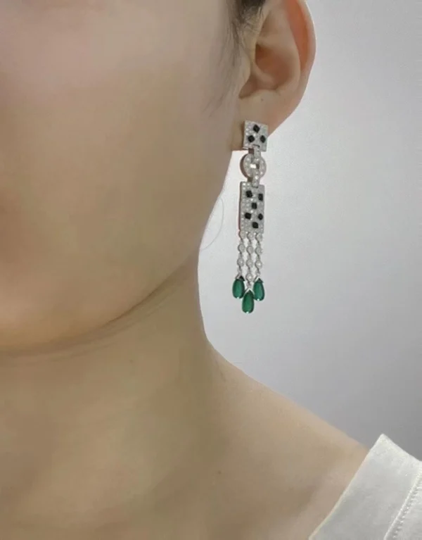 Cartier De Panthère Earrings Custom White Gold Diamond (2)