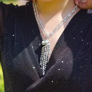 Cartier De Panthere Womens Necklace Custom Diamond White Gold 18K (2)