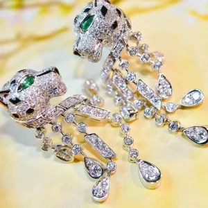Cartier De Panthere Womens Necklace Custom Diamond White Gold 18K (2)