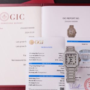 Cartier Iced Out Santos Customs Full Moissanite Diamonds Best Replica (2)