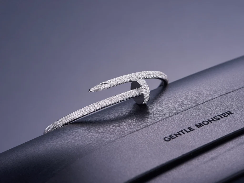 Cartier Juste Un Clou Womens Bracelet Diamond 18K White Gold Custom (2)