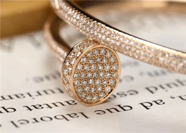 Cartier Juste un Clou Bracelet Full Diamond Studded 18K Gold Custom (2)