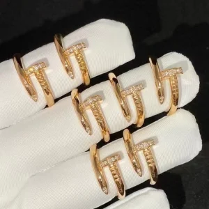 Cartier Nail Rings Custom Diamond 18K Rose Gold (2)
