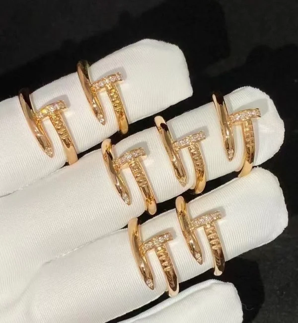 Cartier Nail Rings Custom Diamond 18K Rose Gold (2)