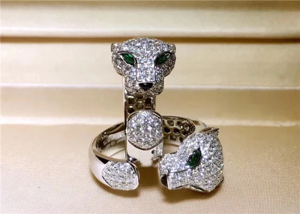 Cartier Panthere Rings Custom White Gold 18K Diamonds (2)