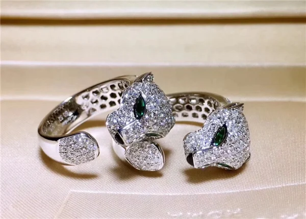 Cartier Panthere Rings Custom White Gold 18K Diamonds (2)