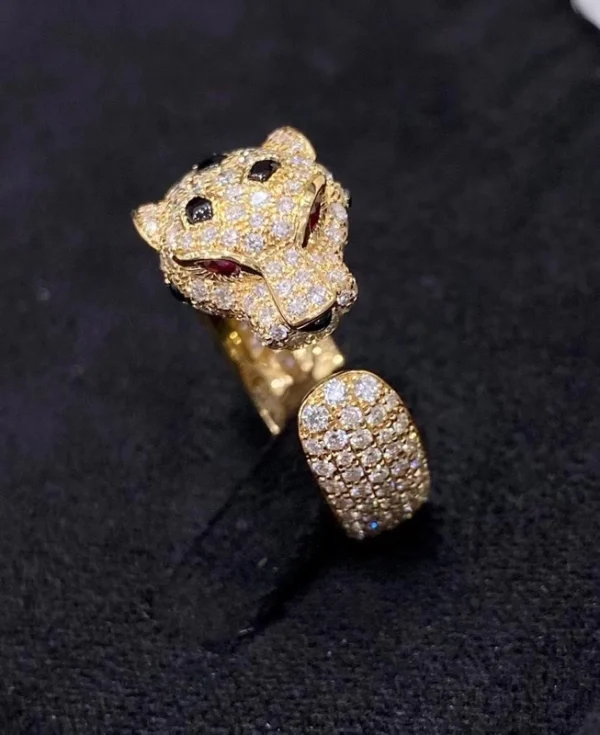 Cartier Panthere Womens Rings Rose Gold 18K Diamonds Custom (2)