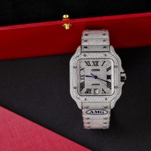 Cartier Santos Custom Full Diamonds CZ AMG Factory Best Replica (3)