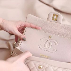Chanel Classic Womens Replica Handbags Grain Leather Pink Size 23cm (2)