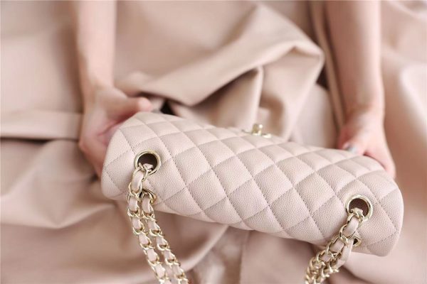 Chanel Classic Womens Replica Handbags Grain Leather Pink Size 23cm (2)