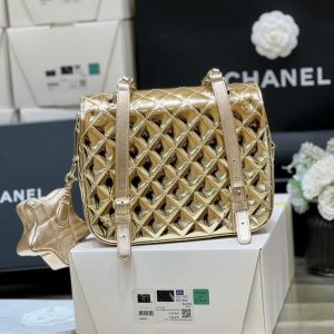 Chanel Metallic Sheepskin Replica Backpack Size 23.5x18.5x8 (2)