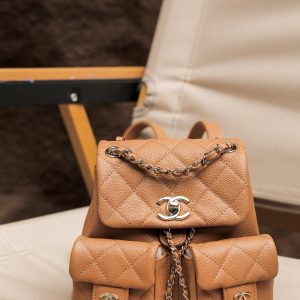 Chanel Small Women Orange Replica Backpack Size 17cm (2)