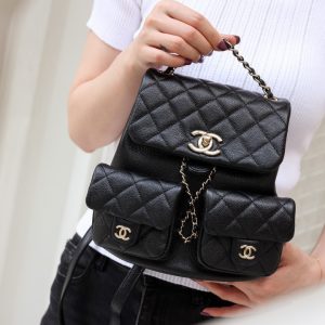 Chanel Small Womens Black Replica Backpack Size 17cm (2)