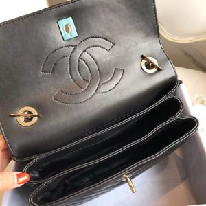Chanel Trendy Medium Lamb Black Replica Bags Size 25x17x9cm (2)