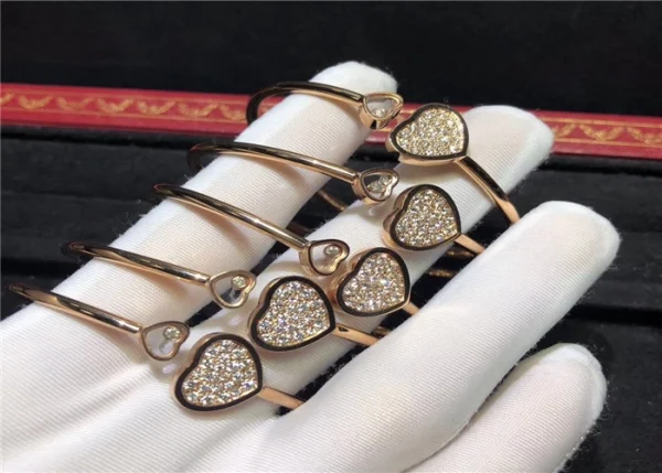 Chopard Happy Hearts Womens Bracelet Custom Diamond 18K Gold (2)
