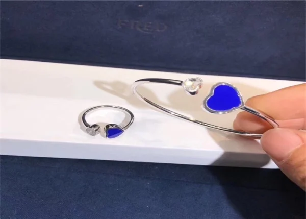 Chopard Happy Hearts Women's Ring and Bracelet Set Custom White Gold 18K (2)