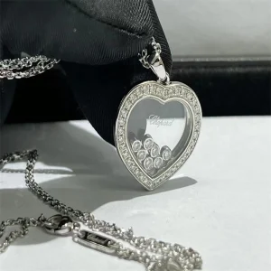 Chopard Happy Spirit Womens Necklace Custom Diamond White Gold 18K (2)