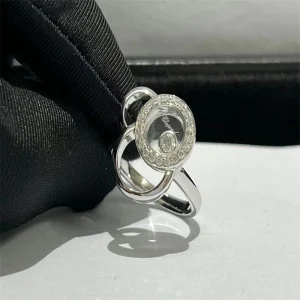 Chopard Happy Spirit Womens Rings Custom Diamond 18K White Gold (2)