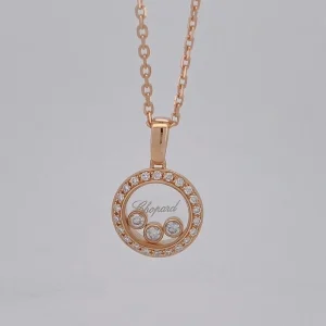 Chopard Happy Women's Necklace Custom 18K Rose Gold Diamond (2)