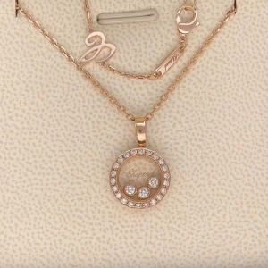 Chopard Happy Women's Necklace Custom 18K Rose Gold Diamond (2)