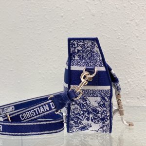 Dior Camp Blue Oblique Embroidery Replica Bags Size 25x15x8cm (2)
