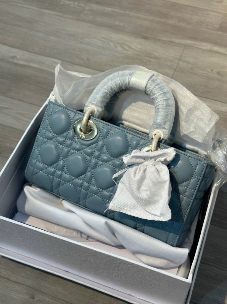 Dior D-Joy Mini Blue Replica Bags Calf Leather Size 22cm (2)
